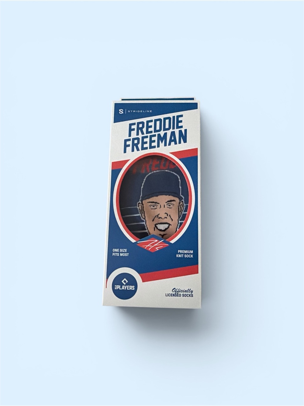 Strideline Freddie Freeman MLBPA Premium Knit Crew Socks Blue White Red New